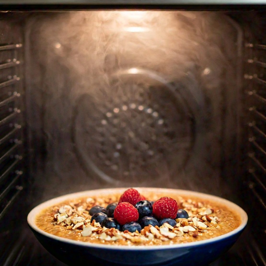 Berry nut oatmeal recipe in microwave