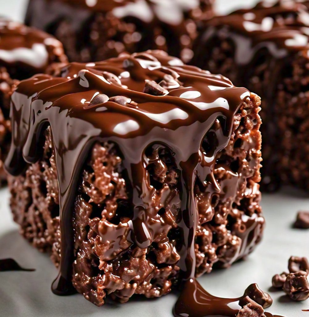 Microwave chocolate rice krispie treats