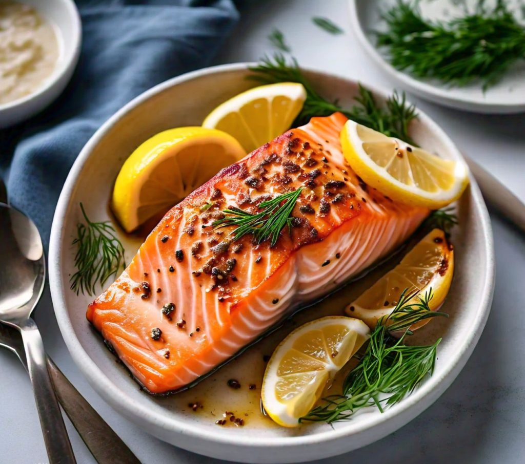 salmon cooked in microwave