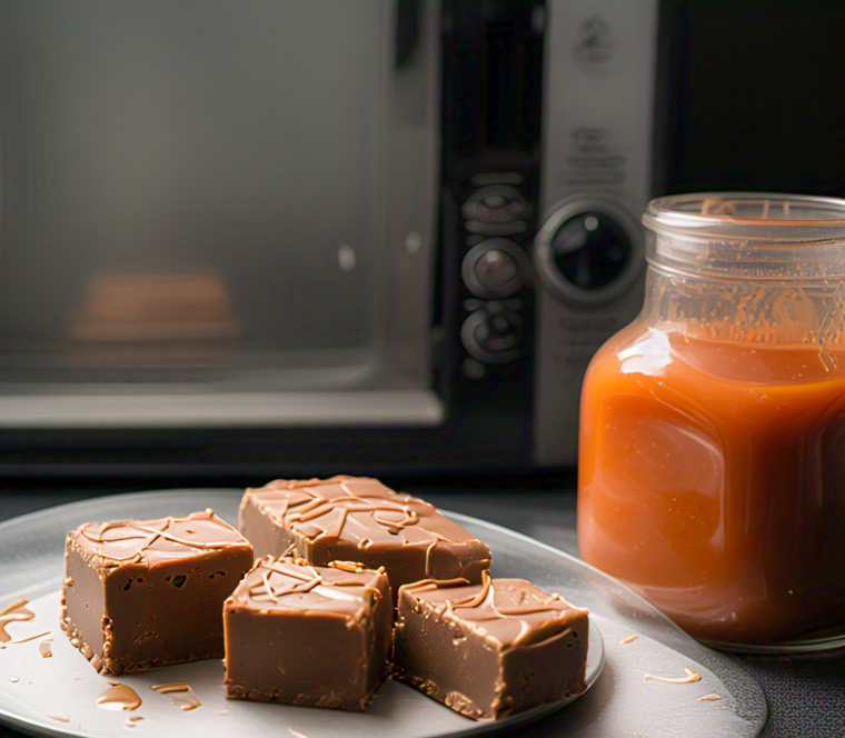 fudge cooking in a microwave