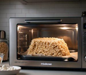 Rice krispie treats cooking in microwave