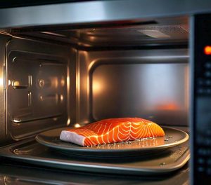 Salmon cooking in microwave