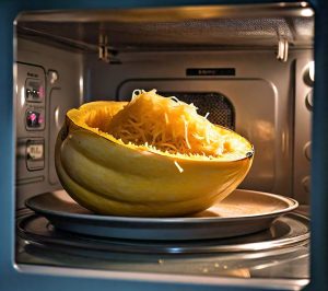 Spaghetti squash cooked in microwave