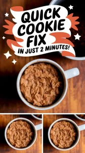 Edible cookie dough mug ready in just 2 minutes, perfect for a quick dessert.