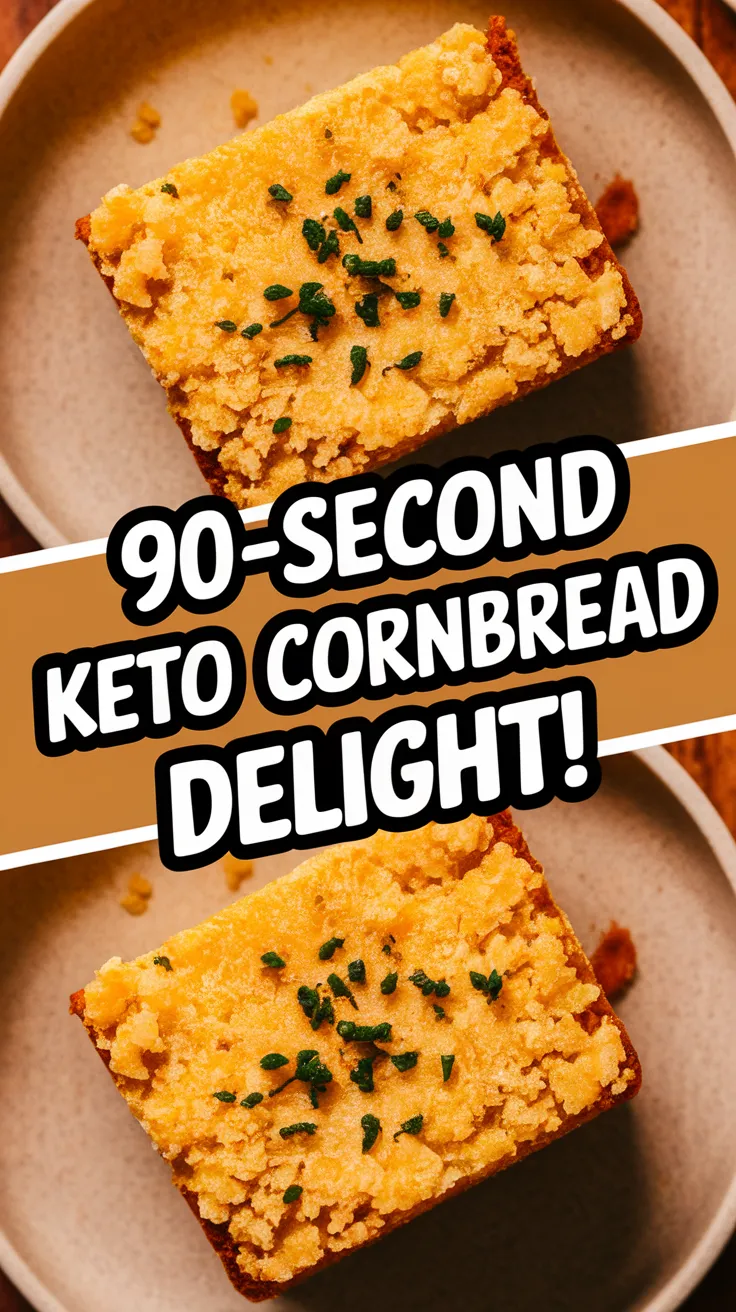 Delicious 90-second keto cornbread topped with herbs, perfect for a quick low-carb meal.