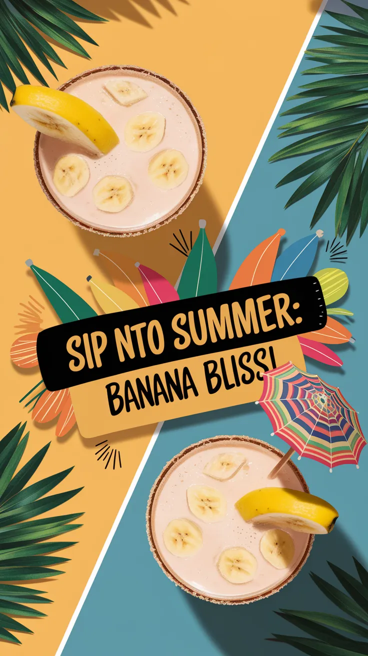 Refreshing Banana Daiquiri with tropical flair and a slice of banana, perfect for summer.