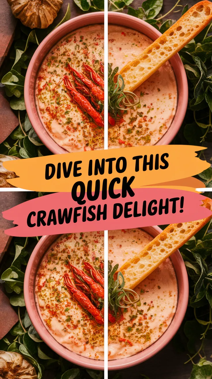 Delicious and creamy Bayou Crawfish Dip with a crunchy garnish