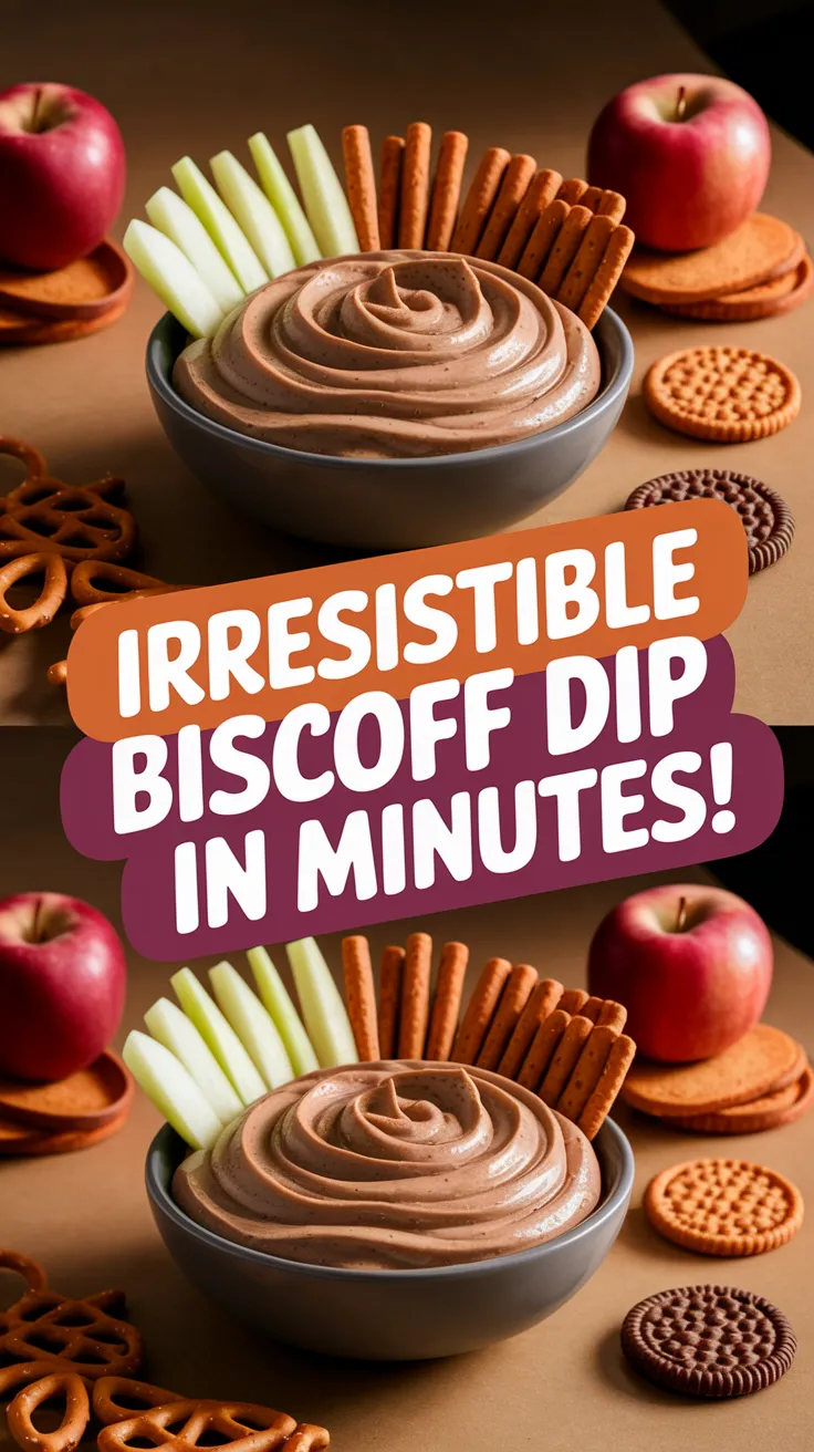 Delicious Biscoff cookie dip served with fresh apple slices and various snacks.