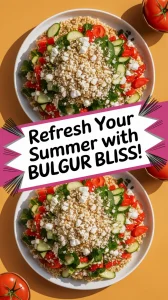Colorful Bulgur Salad with Fresh Vegetables for Summer Meals