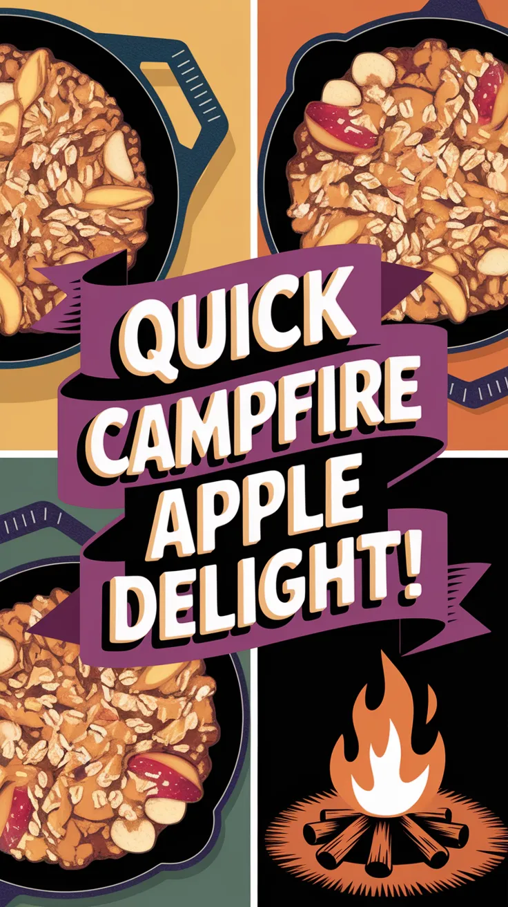 Delicious Camping Apple Crisp made in a microwave skillet, showcasing apples and oats.