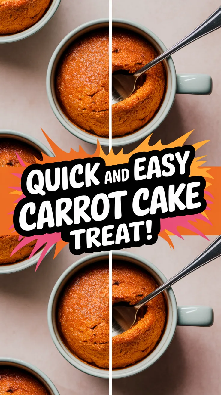 Delicious carrot cake in a mug, perfect for a quick treat.