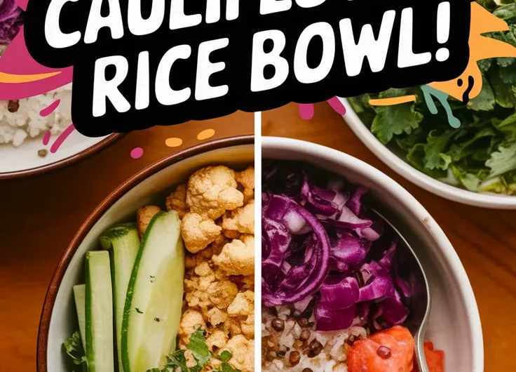 Microwave Steamed Cauliflower Rice Bowl