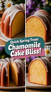Delicious Chamomile Tea Cake with a white glaze, perfect for spring.