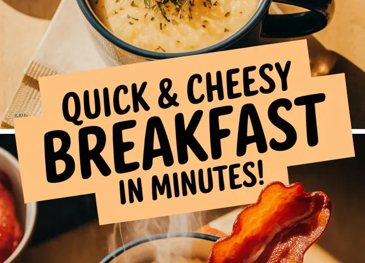 2-Minute Microwave Cheesy Grits Breakfast Mug