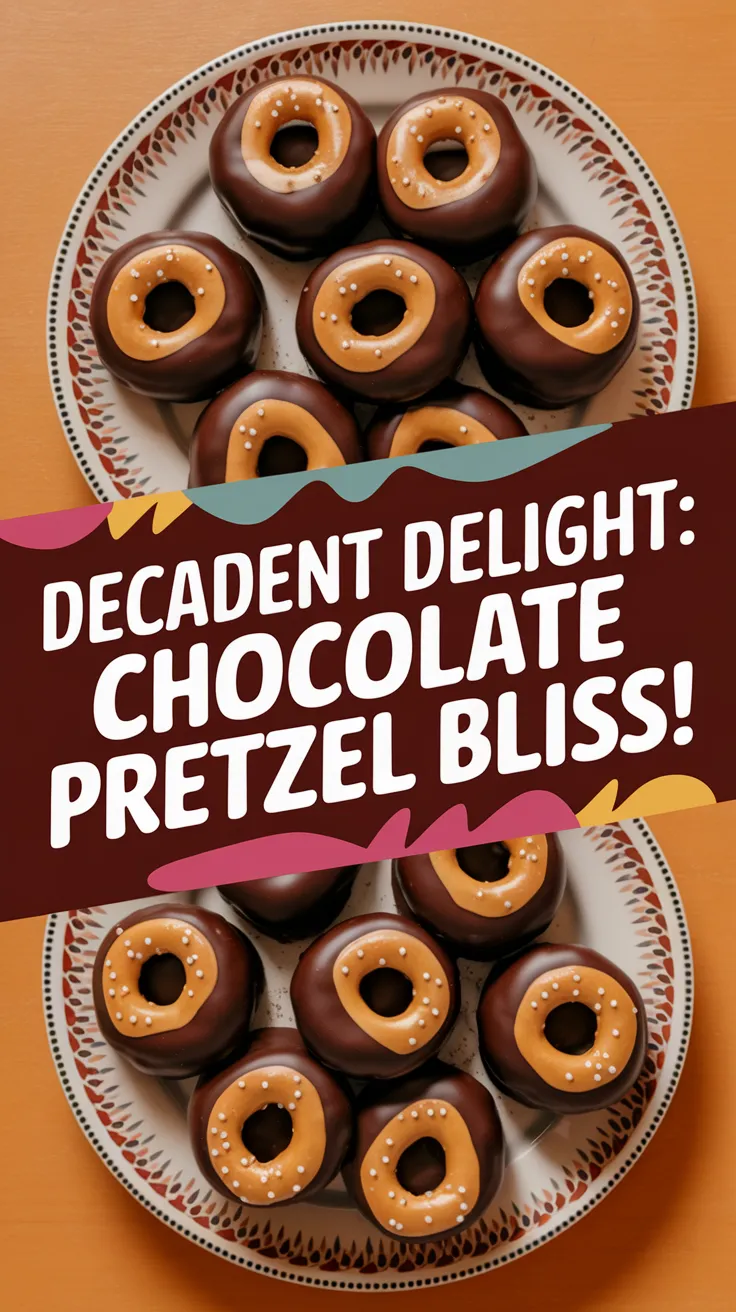 Delicious chocolate dipped pretzels arranged on a plate, perfect for a sweet treat.