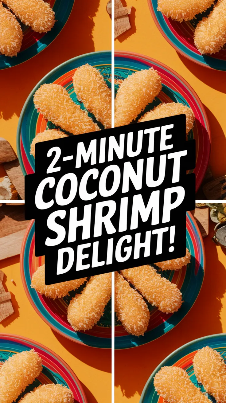 Delicious 2-minute coconut shrimp on colorful plates