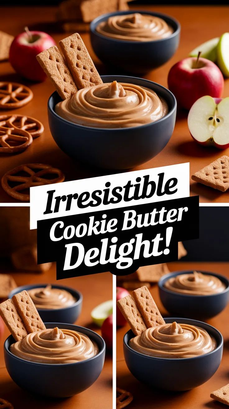 Delicious Cookie Butter Dip with graham crackers and apple slices.
