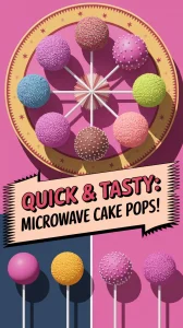 Colorful microwave cake pops inspired by Starbucks, featuring various toppings.