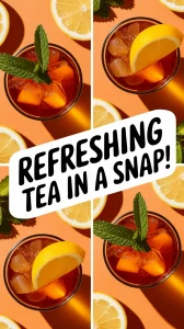 Homemade Copycat Starbucks iced tea with fresh ingredients and ice.
