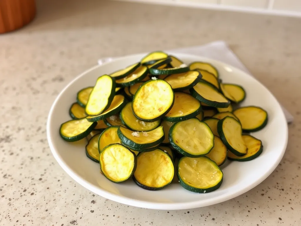 Plate of crunchy veggie chips made in the microwave