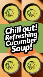 Refreshing Cucumber Avocado Soup with microwave garlic base