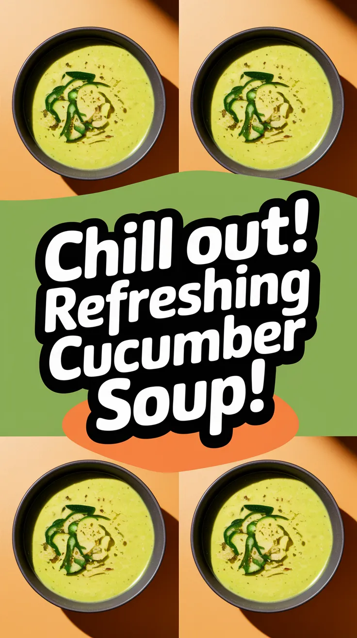 Refreshing Cucumber Avocado Soup with microwave garlic base