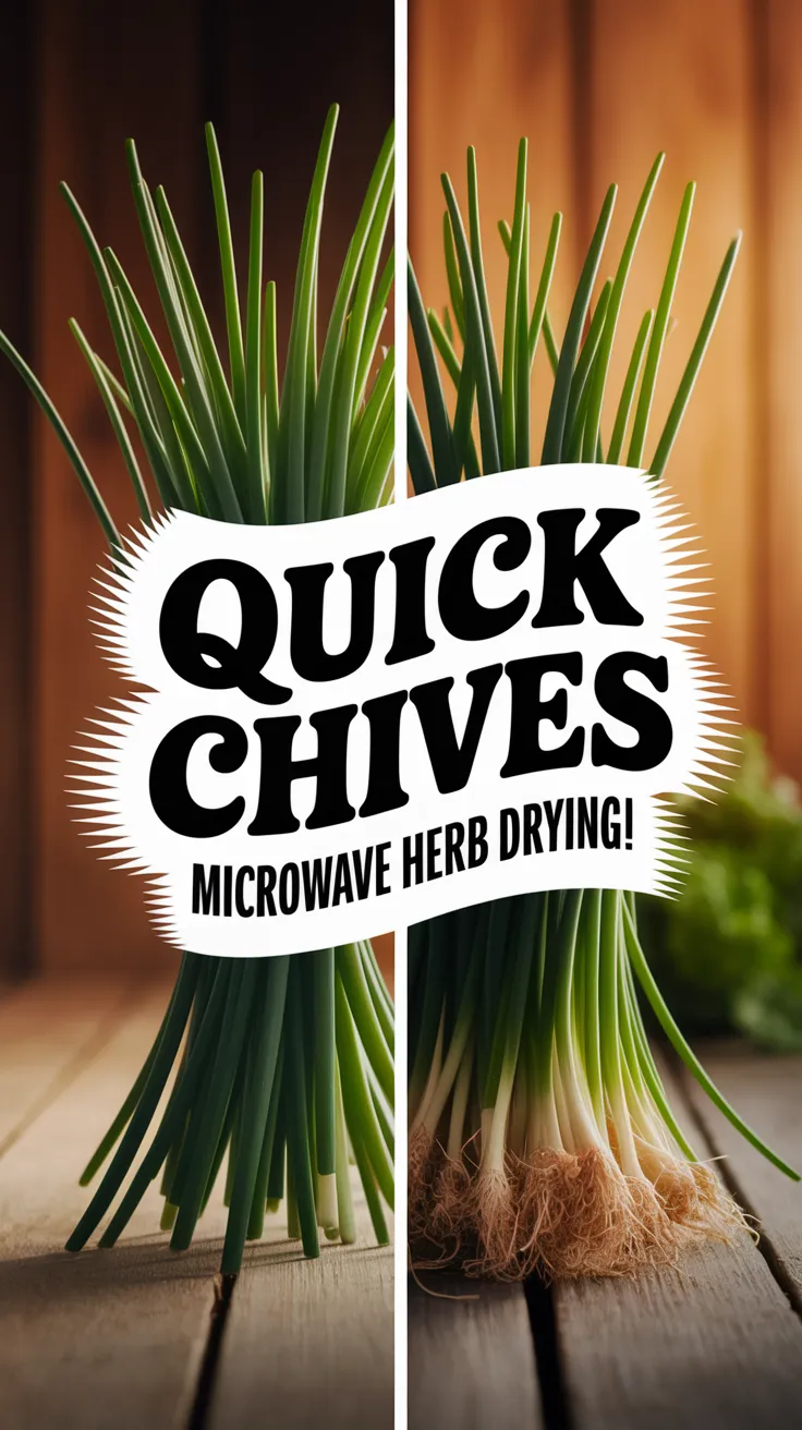 Fresh chives ready for microwave drying process to preserve flavor.