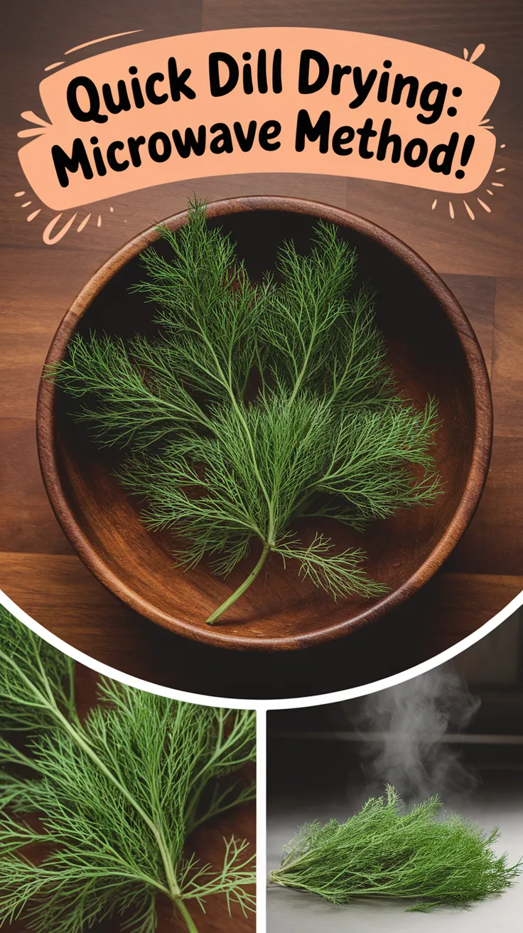 Fresh dill leaves placed in a bowl for microwave drying process