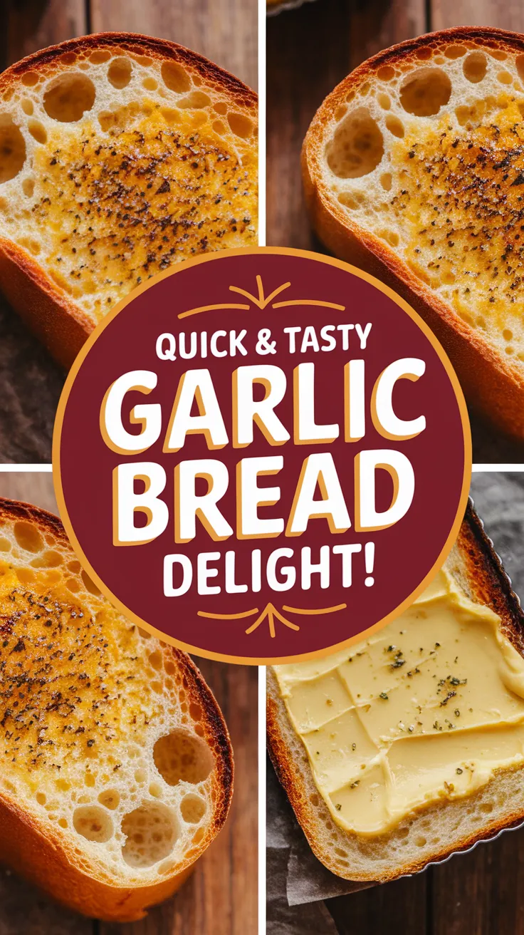 Delicious garlic bread slices ready in 2 minutes, easy and quick to make.