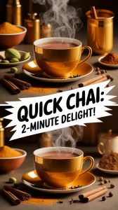 Delicious golden chai in a stylish cup, ready in just 2 minutes.