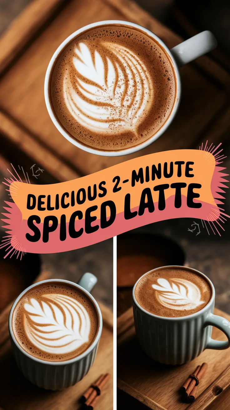 A delicious spiced latte made in 2 minutes with latte art.
