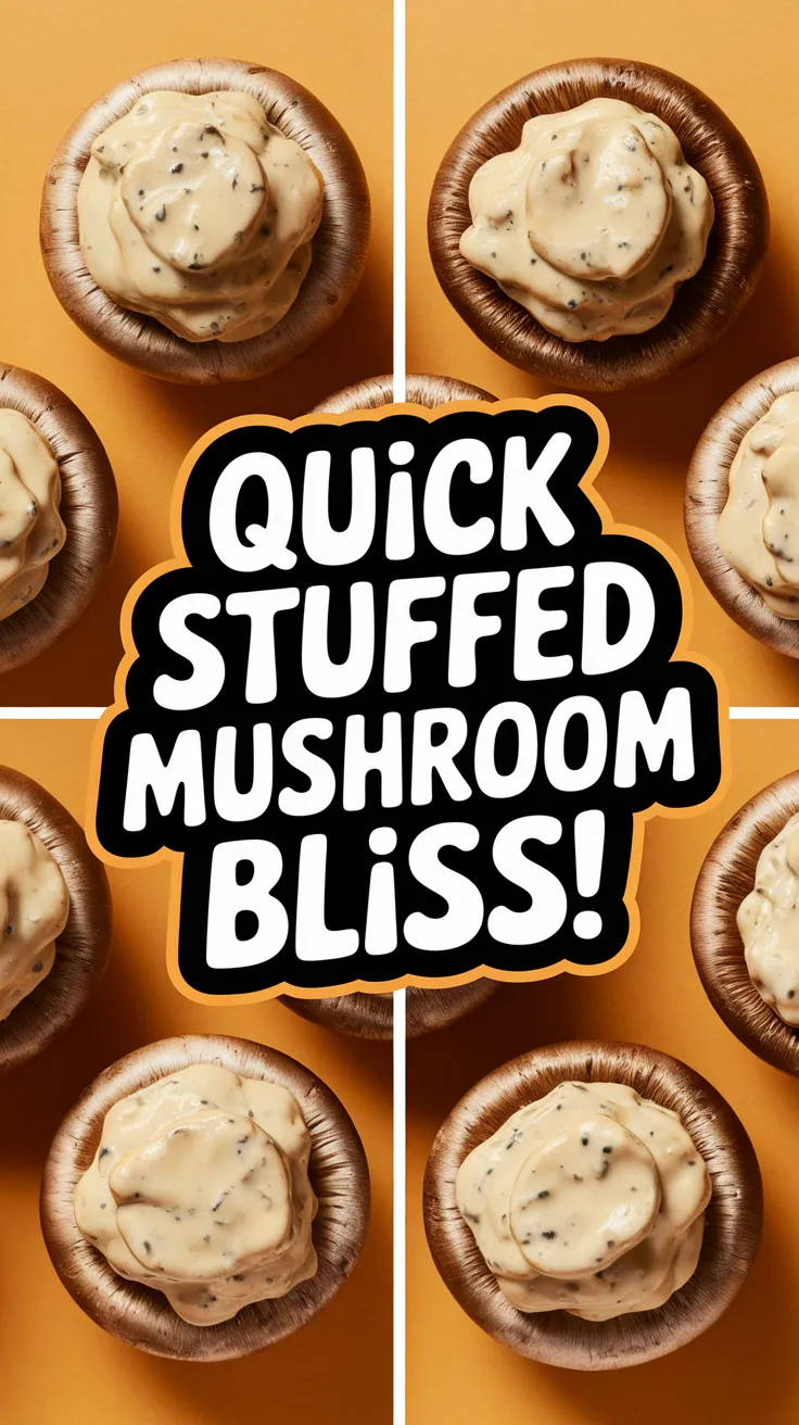 Delicious easy 2-minute stuffed mushrooms topped with creamy filling.