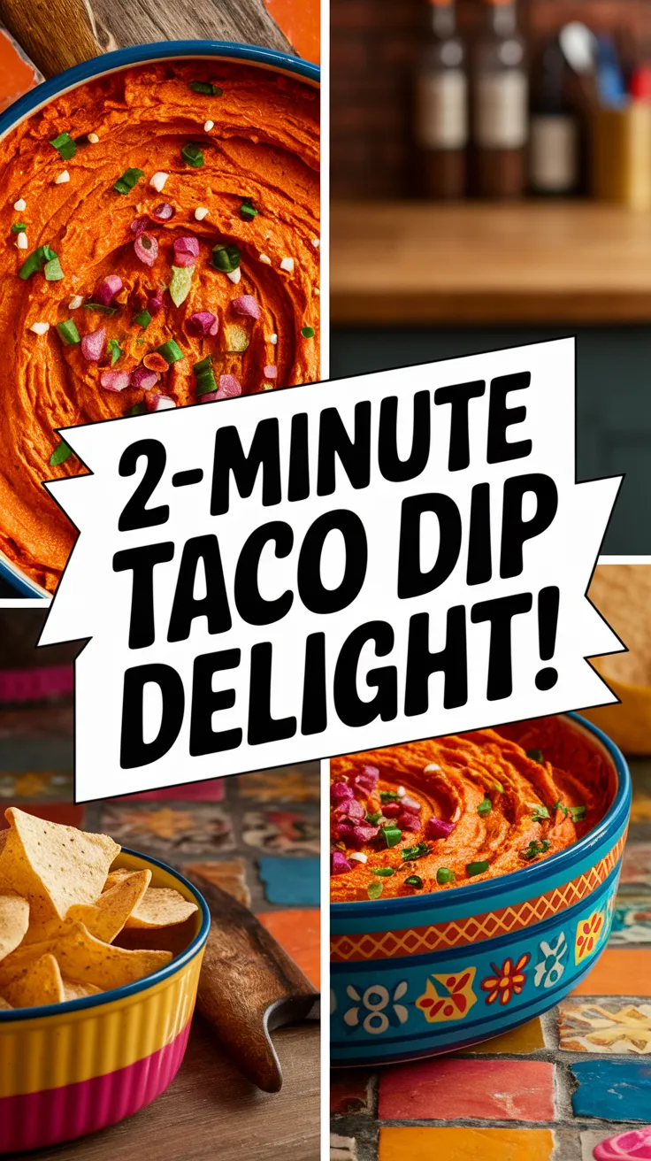 Delicious 2-minute taco dip served with tortilla chips, perfect for quick snacks.