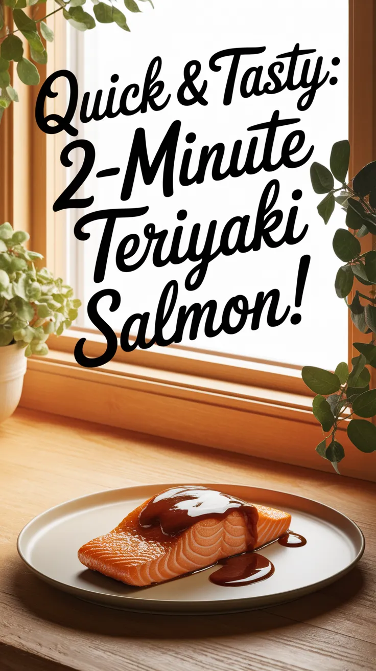 Plate of teriyaki salmon with sauce ready to eat, perfect for easy 2-minute recipe.