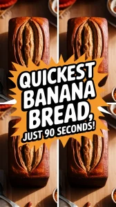Delicious banana bread made in just 90 seconds, perfect for a quick snack.