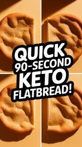 Delicious quick keto flatbread ready in 90 seconds.