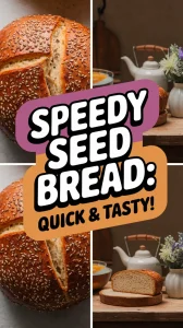 Freshly baked seed bread, perfect for a quick meal, showcasing crust and texture.