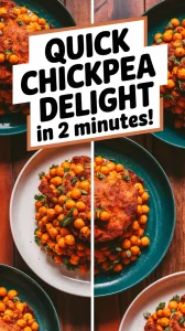 Delicious easy 2-minute chickpea tikka with vibrant chickpeas and spices.