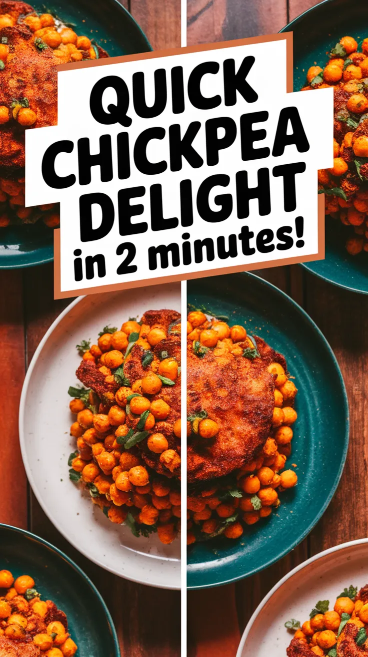 Delicious easy 2-minute chickpea tikka with vibrant chickpeas and spices.