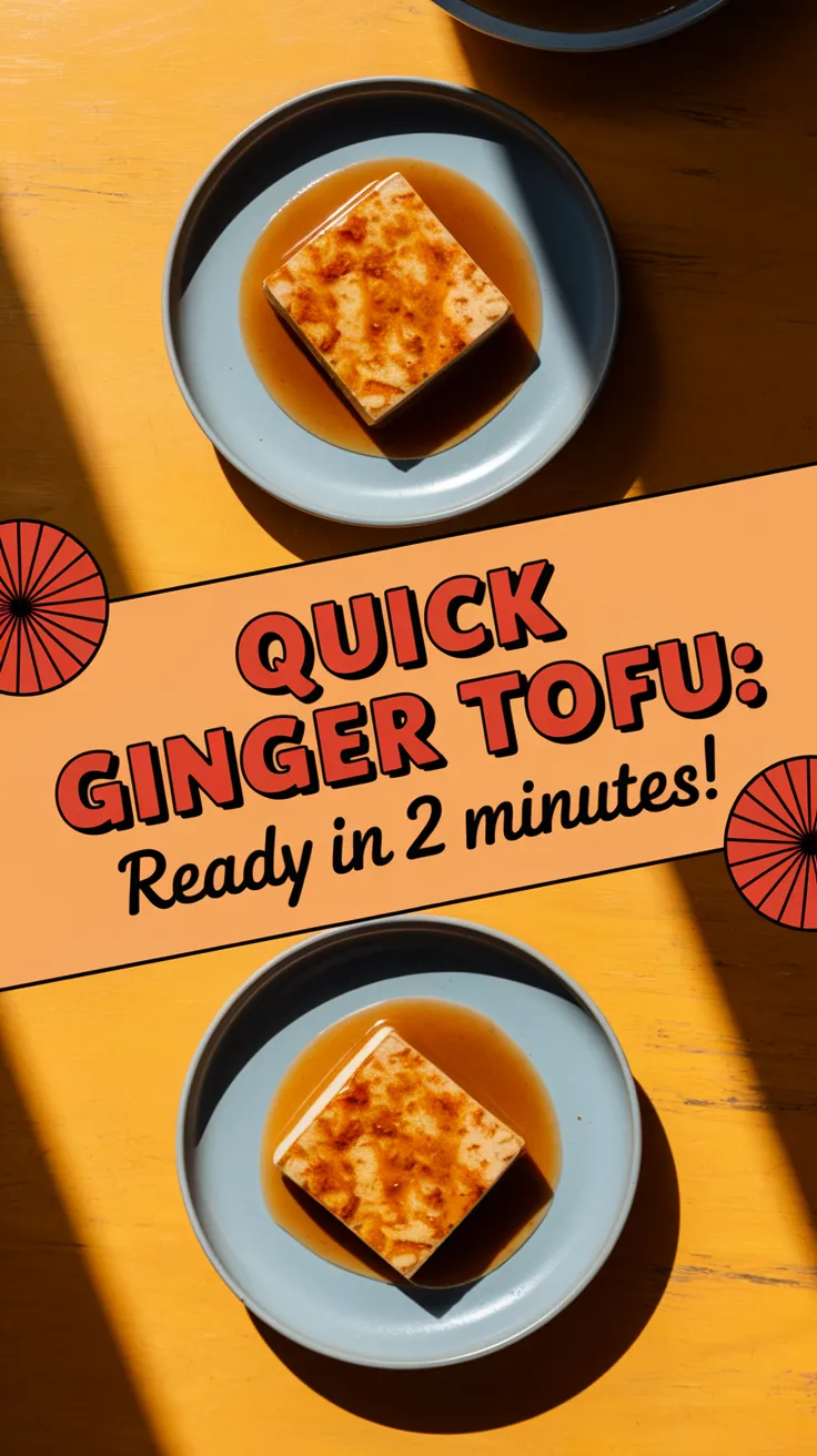 Two plates of ginger tofu with sauce, ready in 2 minutes.