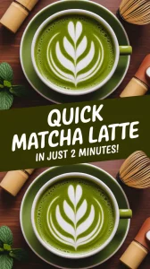 Delicious easy 2-minute matcha latte with latte art