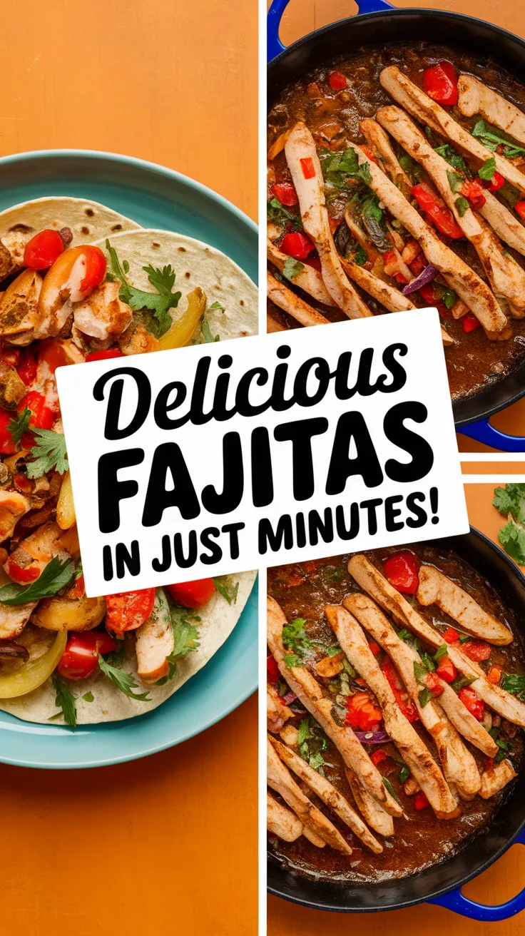Delicious chicken fajitas prepared in the microwave with colorful vegetables.