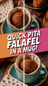 Delicious easy mug falafel served in a pita