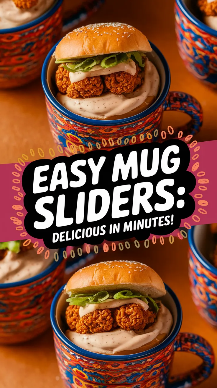 Delicious easy mug falafel slider served in a colorful mug