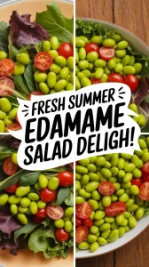 Fresh Edamame Salad with Cherry Tomatoes and Greens