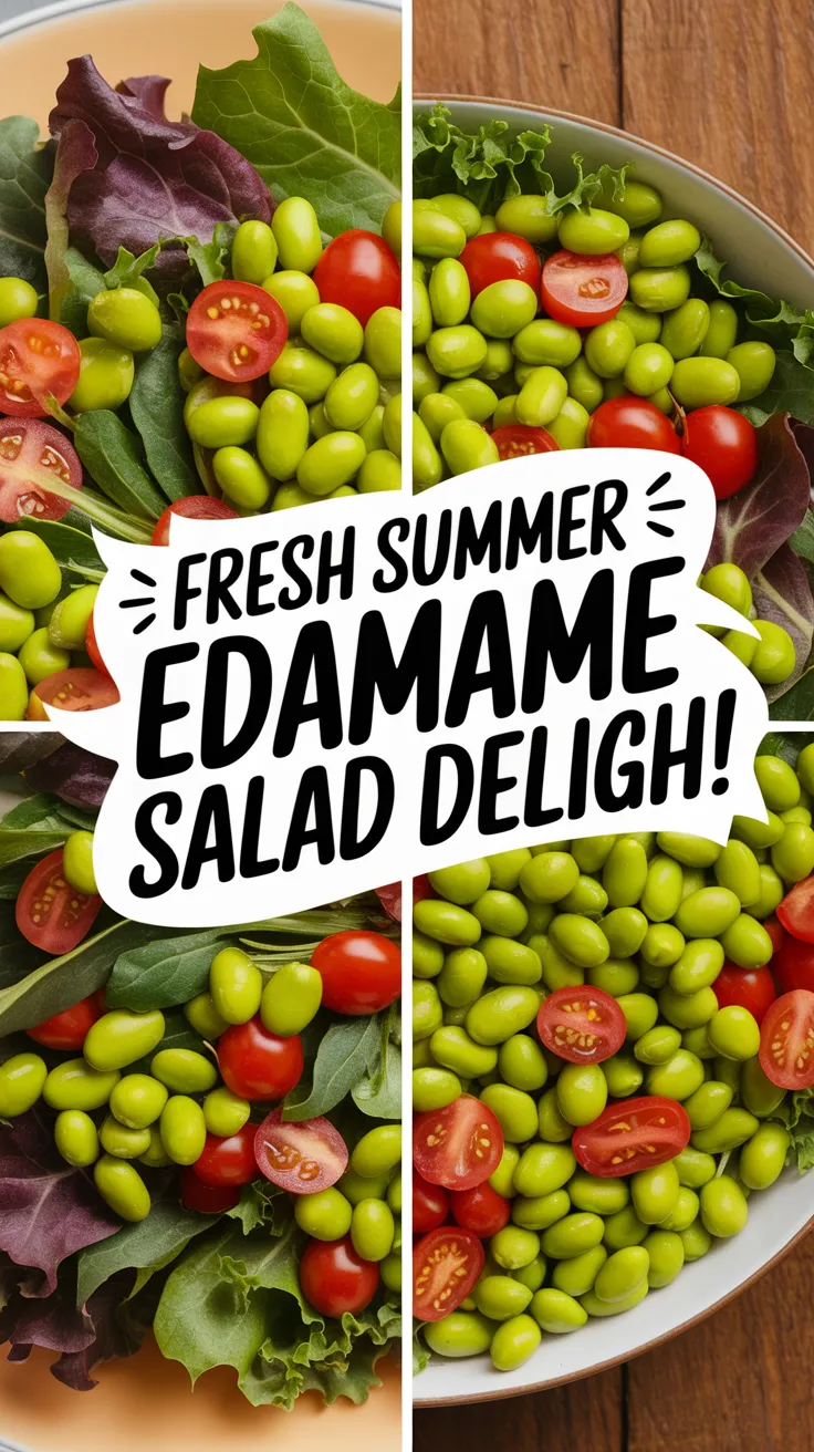 Fresh Edamame Salad with Cherry Tomatoes and Greens
