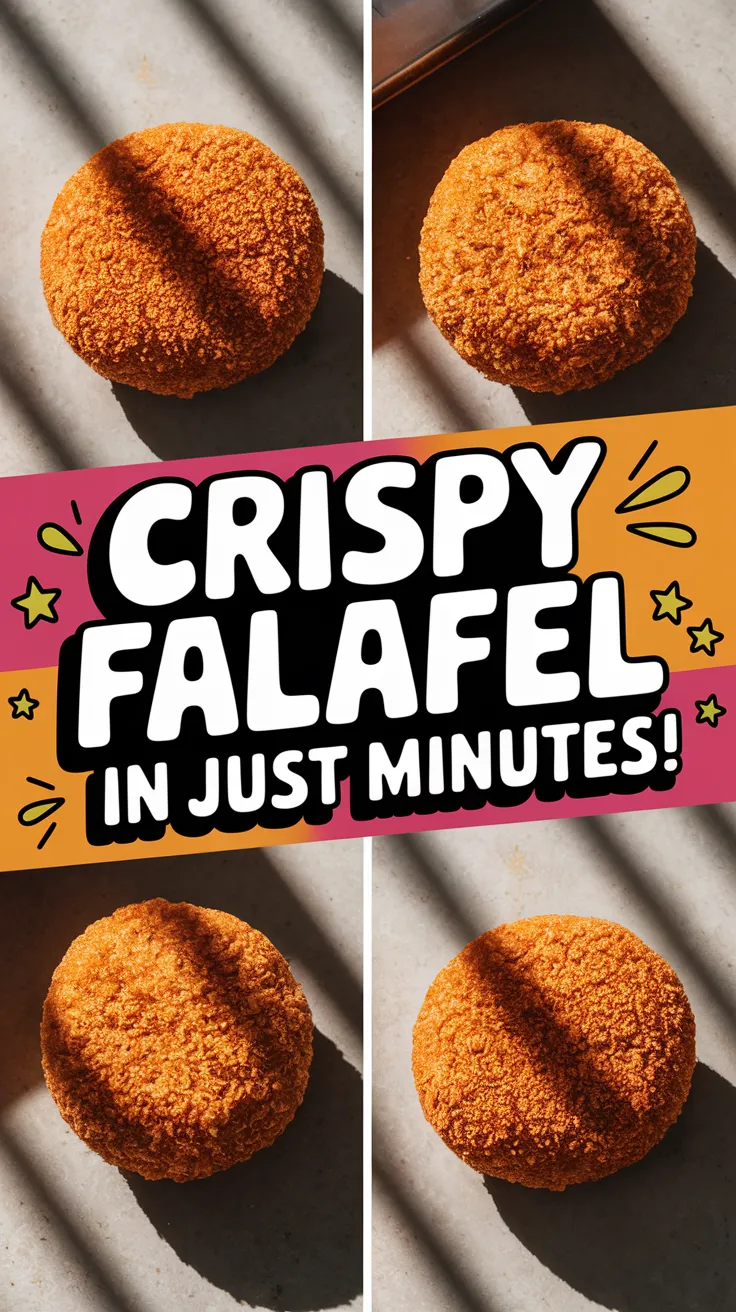Microwave crisped frozen falafel from Trader Joe's, golden and crispy.