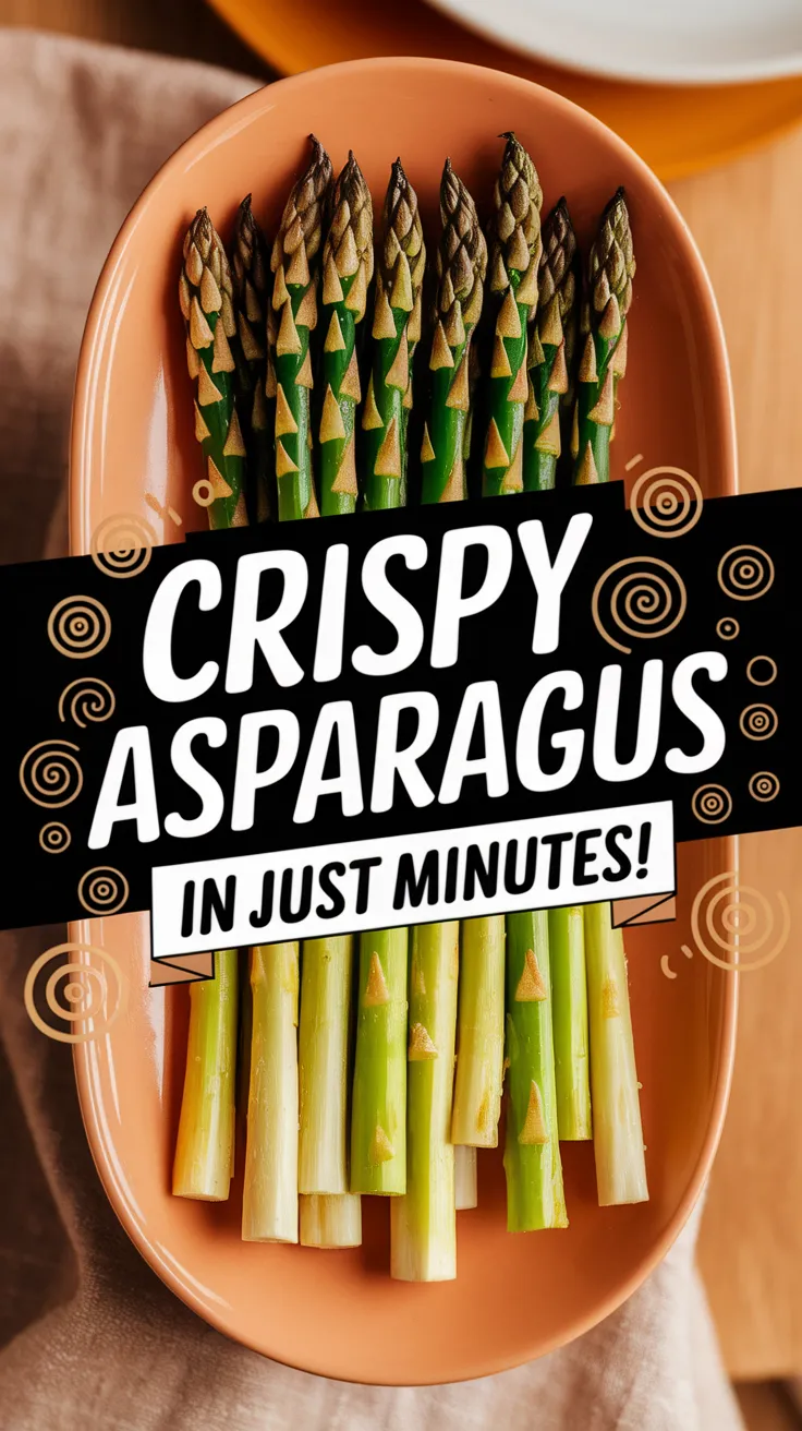 Delicious Garlic Parmesan Asparagus, crisped in the microwave.