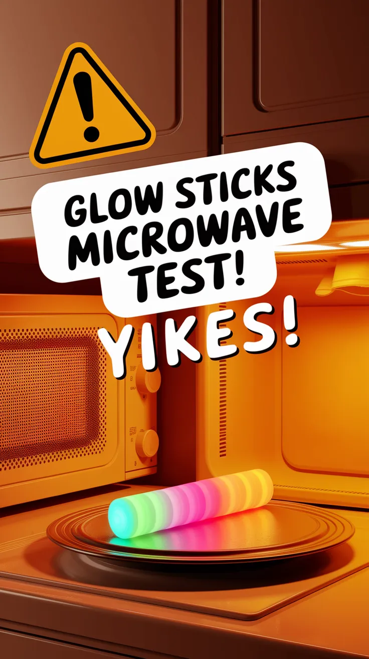 Glow sticks in a microwave, showcasing a science experiment about what happens when heating glow sticks.