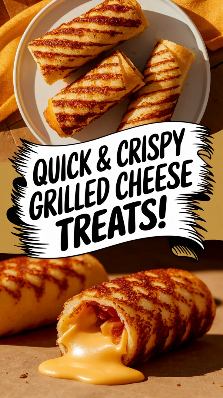 Delicious Grilled Cheese Roll-Ups made in the microwave, featuring melted cheese and crispy texture.